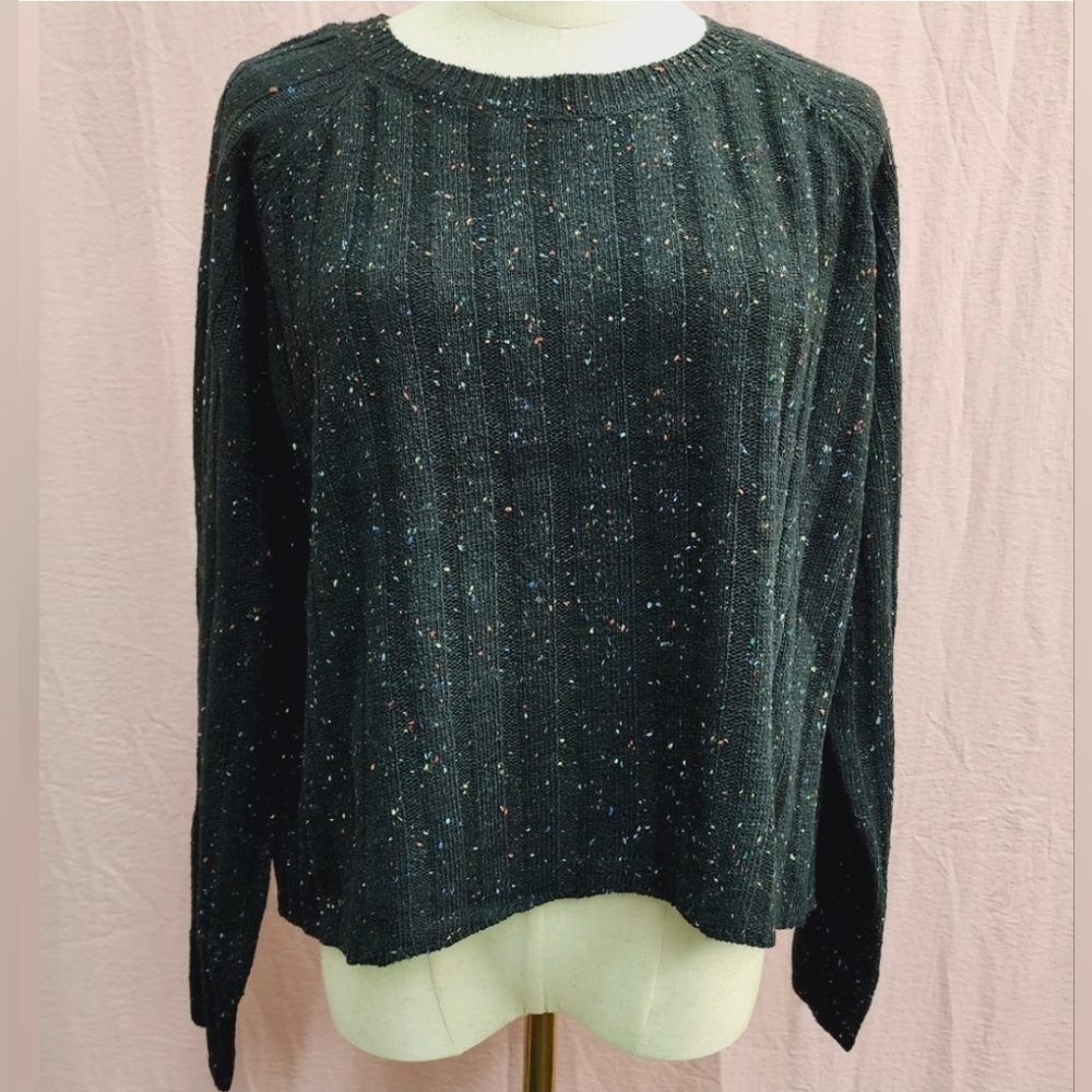 Lumière Confetti Knit Crew Neck Long Sleeve Pullover Sweater - LARGE NEW